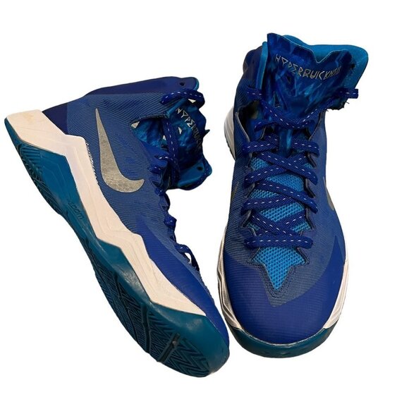 Nike Blue Hyperquickness Zoom Mid Top Basketball Shoes 2013 - Picture 1 of 9